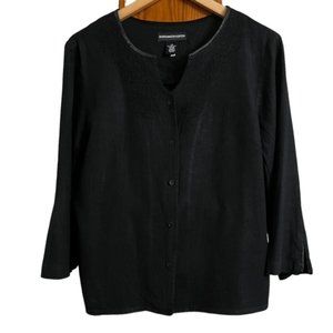 Womens Norton McNaughton Black Linen Blend Jacket Size 14